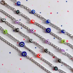 Pulsera de cadena y ojo turco