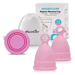 Copa menstrual AneerCare 2 unidades con vaso esterilizador y bolsita
