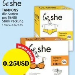 Tampones Menstruales Be She REGULAR por unidades (no cajas)