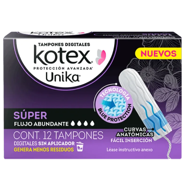 Tampones Menstruales Kotex SUPER caja 12 unidades (no sueltos)