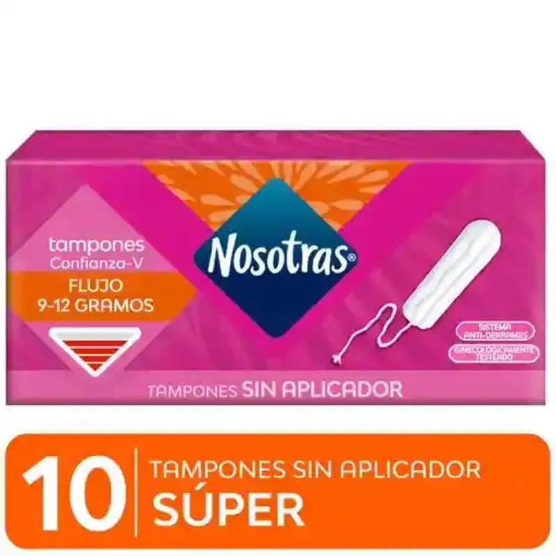 Tampones Nosotras sin aplicador SUPER caja 10 unidades (no sueltos)