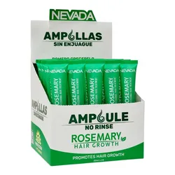 ampollas capilares sin enjuague de la marca Nevada, específicamente las variedades de Menthol, Argan Oil, Anti-Hair Loss y Ginseng Root