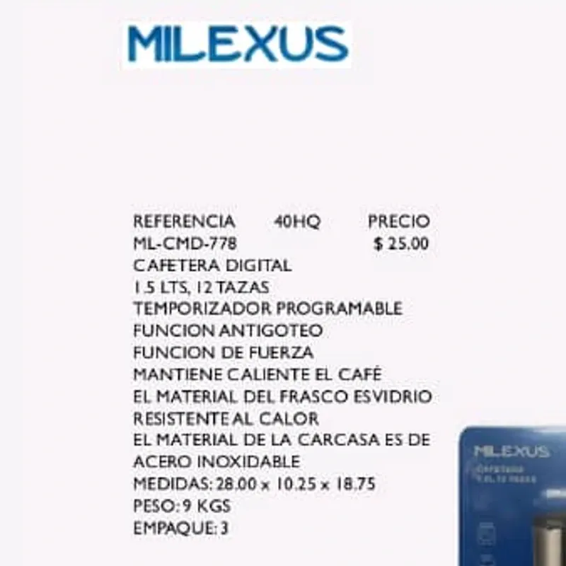 Cafetera 12 Tasas