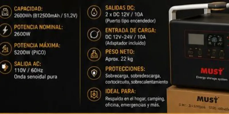 Estación de Energía Portatil Must 2600 MWH