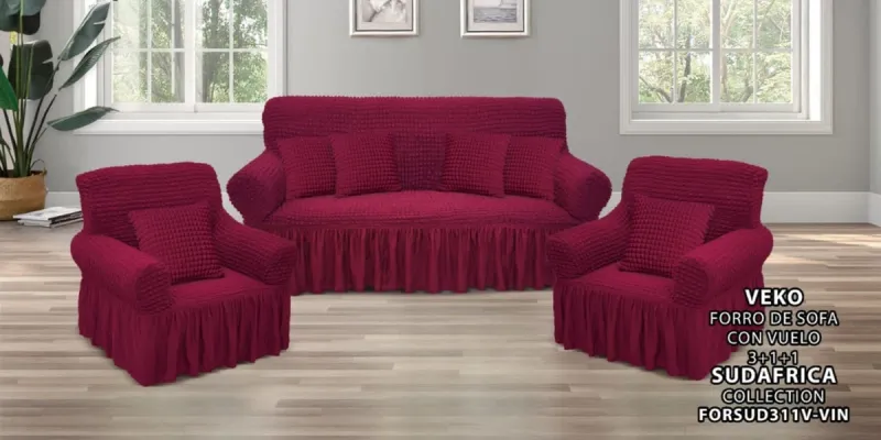 Forros para Muebles Rojo Vino y Fundas