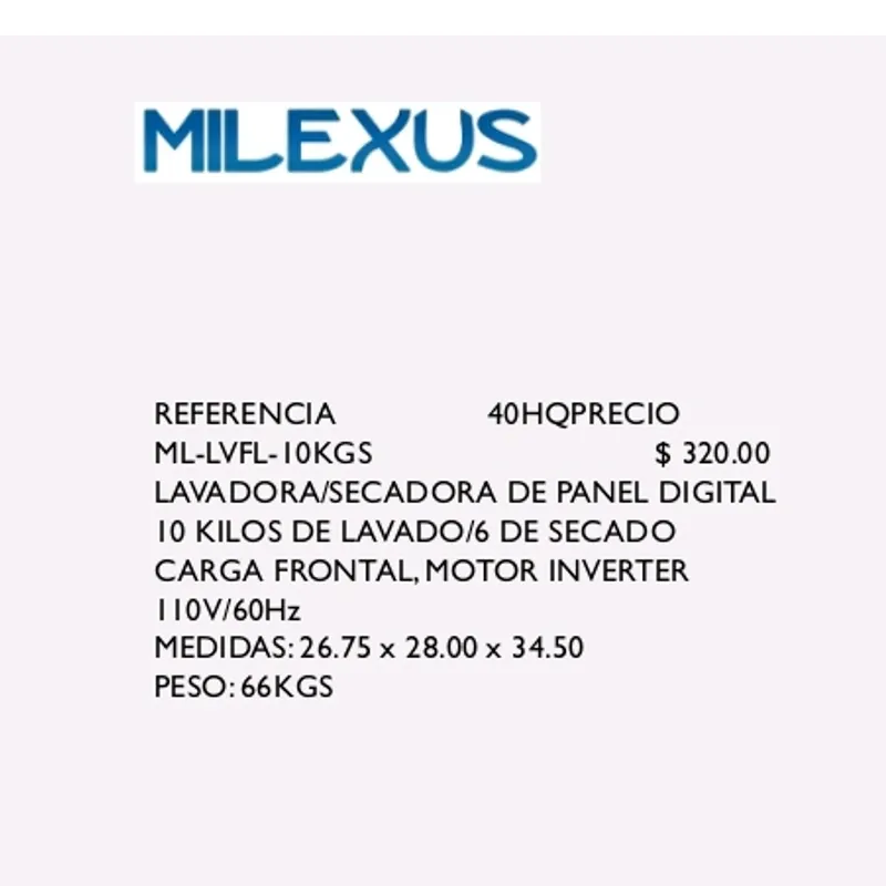 Lavadora/Secadora 10/6 Kg