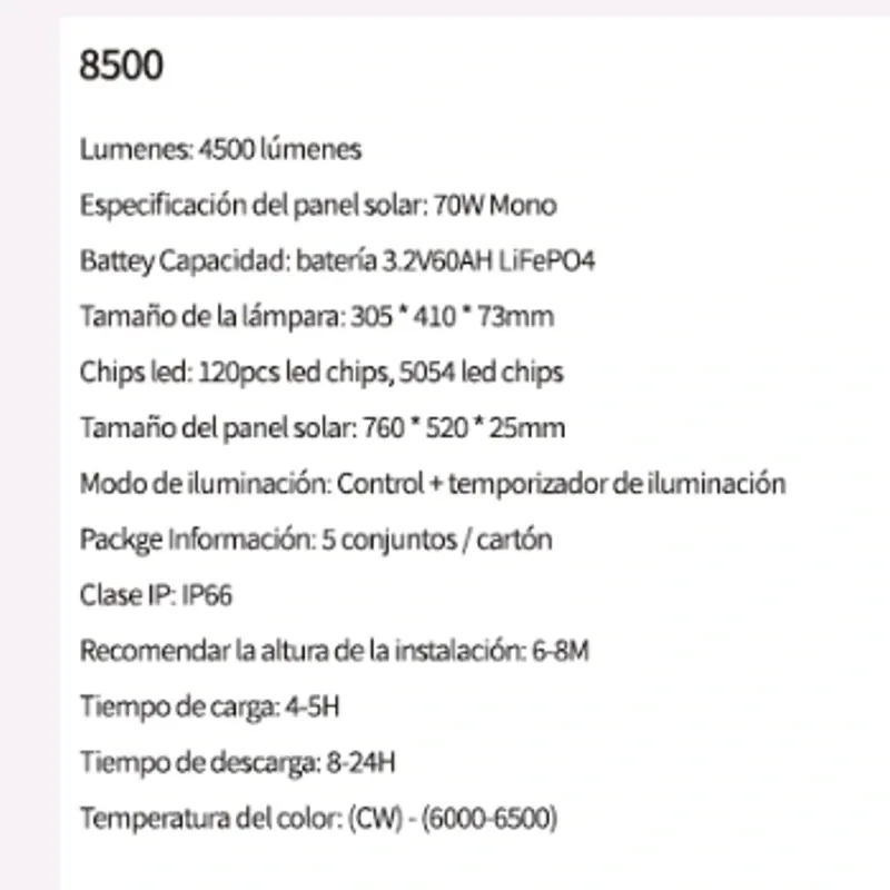 Luces y Panel Solar