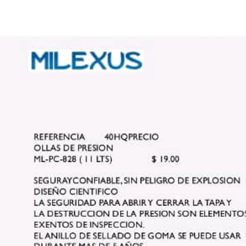Olla de Presión 11 Lt