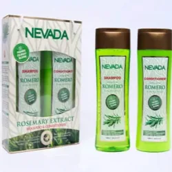 productos de tratamiento capilar de la marca Nevada, específicamente kits y tónicos/aceites de ginseng y extracto de hierbas.
