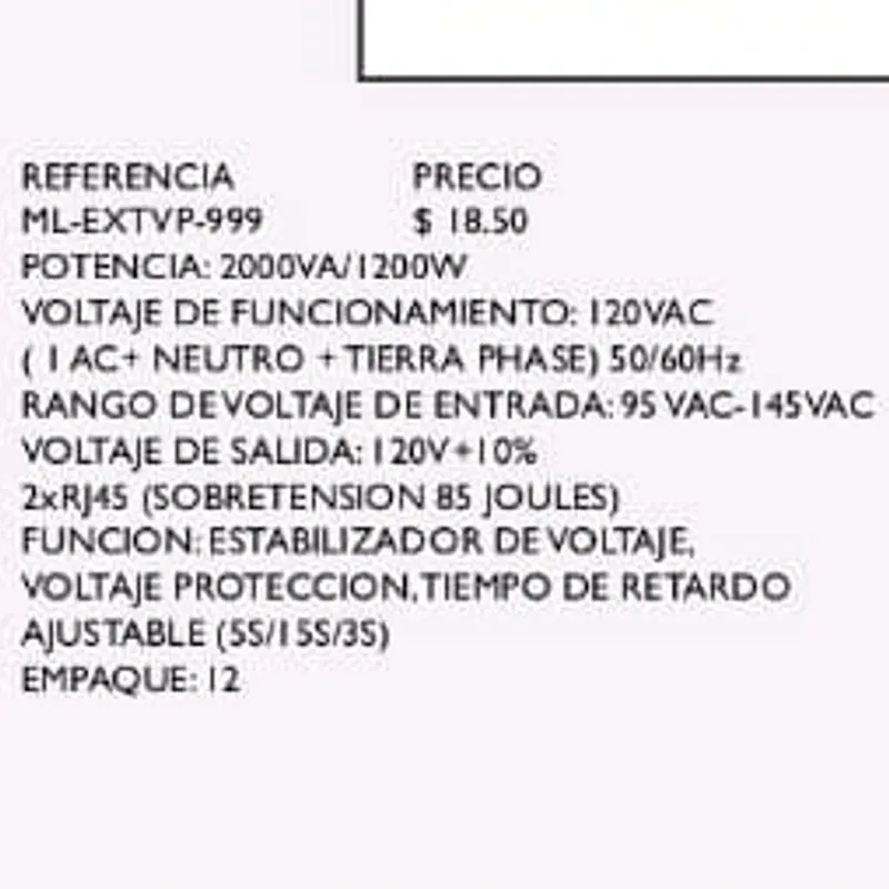 Regulador de Voltaje Regleta 110 V