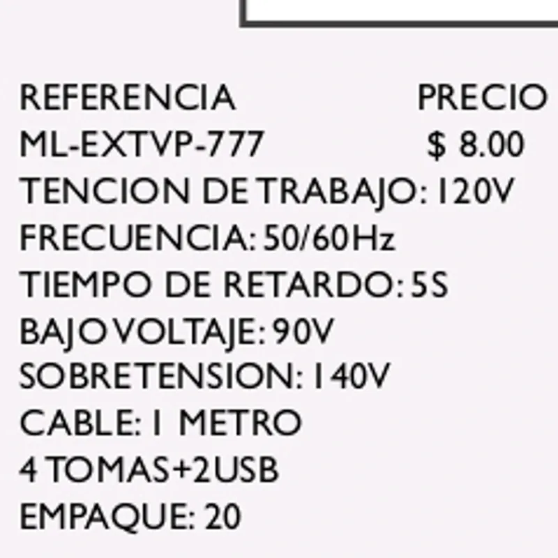 Regulador de Voltaje Regleta 110 V