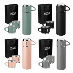 Set de Termo con dos Tazas de Acero Inoxidable
