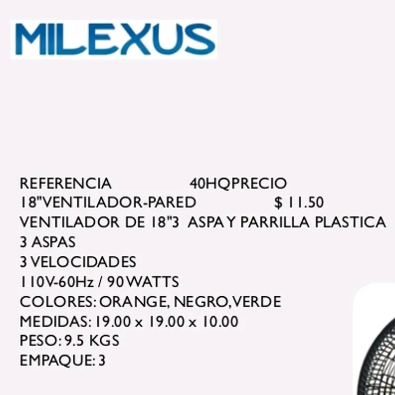 Ventilador de Pared