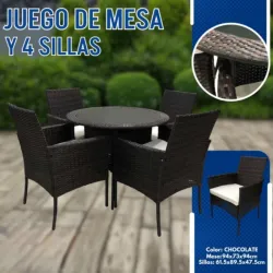 Juego de terraza 4 sillas