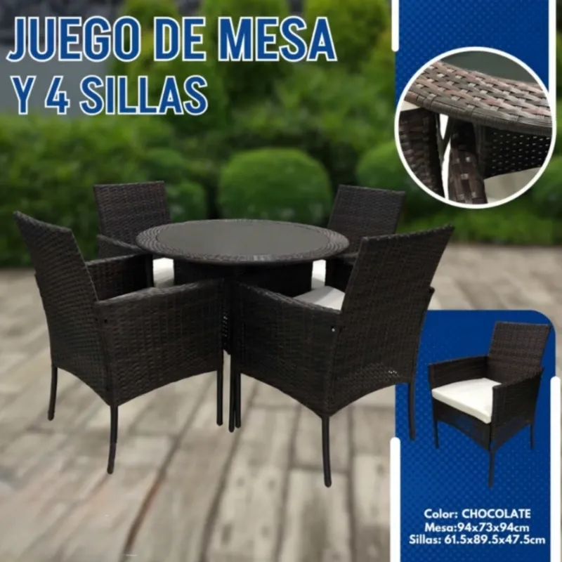Juego de terraza 4 sillas