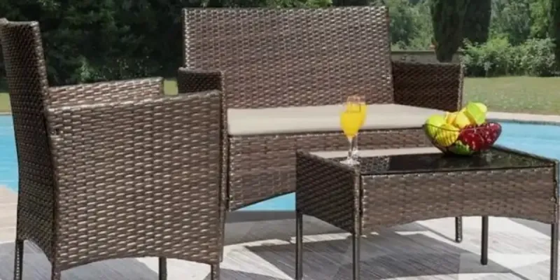 Juego de terraza ratán 4 piezas