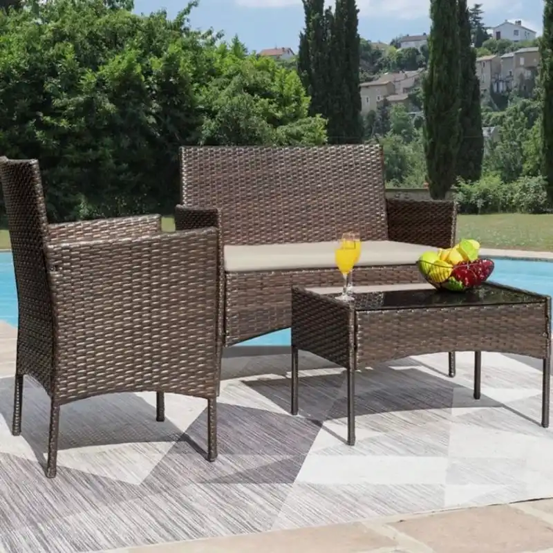 Juego de terraza ratán 4 piezas