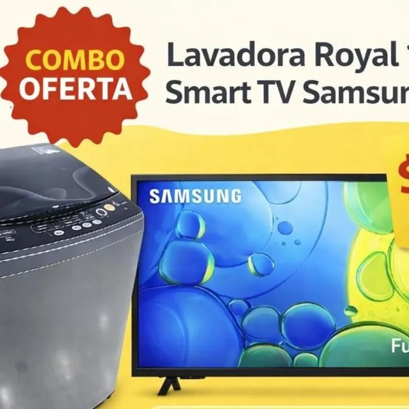 Smart TV SAMSUNG + LAVADORA AUTOMATICA 11K CARGA SUPERIOR