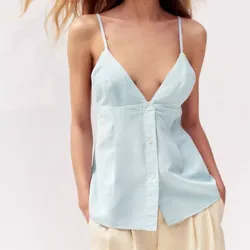 Blusa azul escote