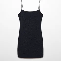 Vestido azul marino de brillos