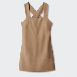 Vestido marrón cruzado en la espalda