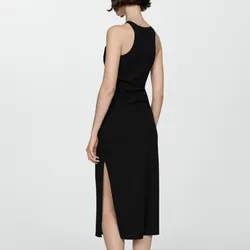 Vestido negro largo de abertura