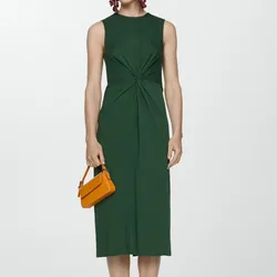 Vestido verde largo de nudo