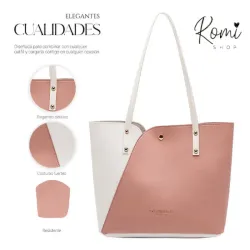 Bolso Fashion Rosa y Blanco