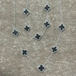 Conjunto de Pulsera + Cadena Van Cleef Plata de Ley S925