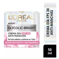 Crema Facial Día FPS 30 Anti-Manchas Glycolic Bright L'oréal 50ml