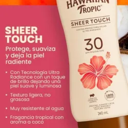Protector Solar Sheer Touch Hawaiin Tropic FPS 30+ 240ml