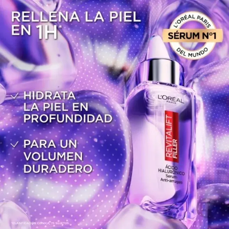 Serum rellenador anti-arrugas con 1,5% de Ácido Hialurónico L'oréal Revitalift 30ml