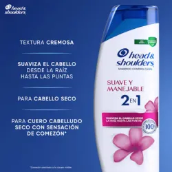 Shampoo Head & Shoulders Suave y Manejable -2 en 1- 180ml