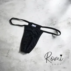 Tanga color negro con abertura