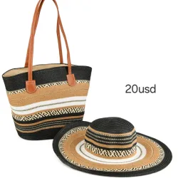 Juego de cartera y pamela