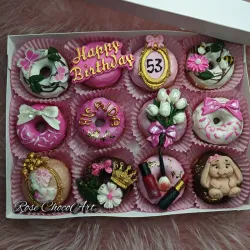 Caja de 12 mini donas✨HAPPY BIRTHDAY✨
