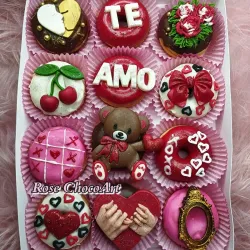 🍒Caja de 12 minidonas TE AMO♥️