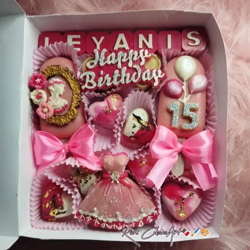 Caja de bombones¡¡¡Happy Birthday!!! Ideal para quinceañera.