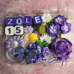 💜🤍Caja de bombones personalizada para 15🤍💜