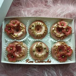 Caja de minidonas matizadas coral 