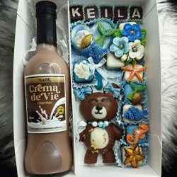 Caja de regalo personalizada con temática marina 🧜🏼‍♀️🐚.