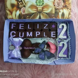 🍫Caja Feliz cumple con paleta de adultos.