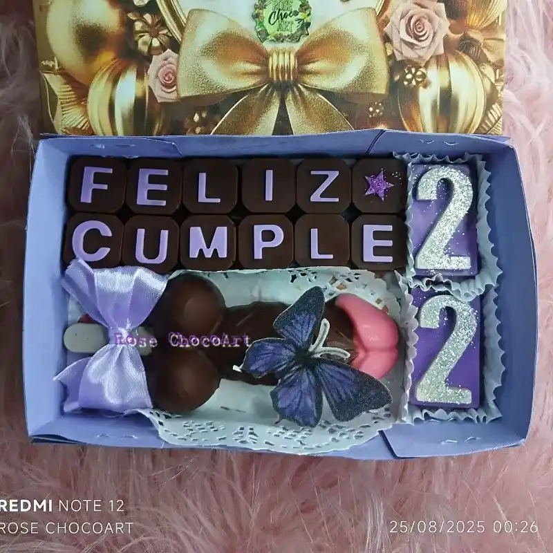 🍫Caja Feliz cumple con paleta de adultos.