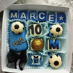 ⚽Cajita II de bombones temática FÚTBOL MESSI🤾🏻🥅