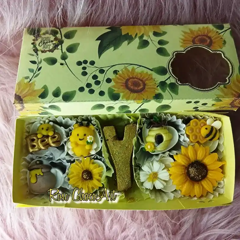 🌻🐝🍯 Caja de bombones temática girasoles y abejas🍯 🐝🌻