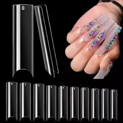Uñas Rectas Curvatura C Transparente(500pcs)