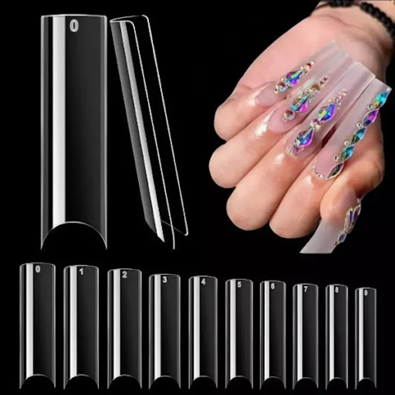 Uñas Rectas Curvatura C Transparente(500pcs)