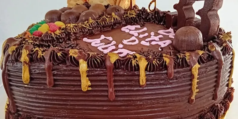 Cake corazón de Ganache de chocolate/confituras 