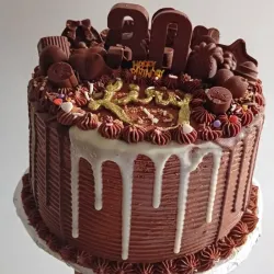 Cake de Ganache de chocolate/bomboncitos .