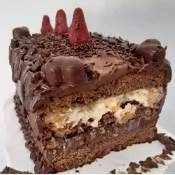Cake de ganache de chocolate/fresitas